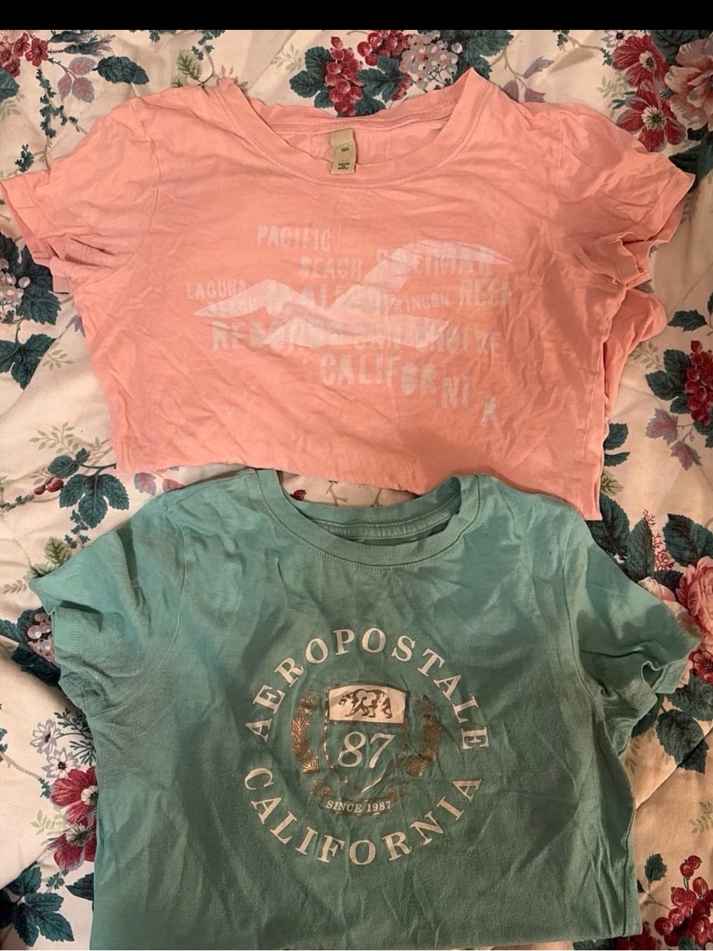 Aeropostale Kids Short Sleeve Tees in Coral and Teal